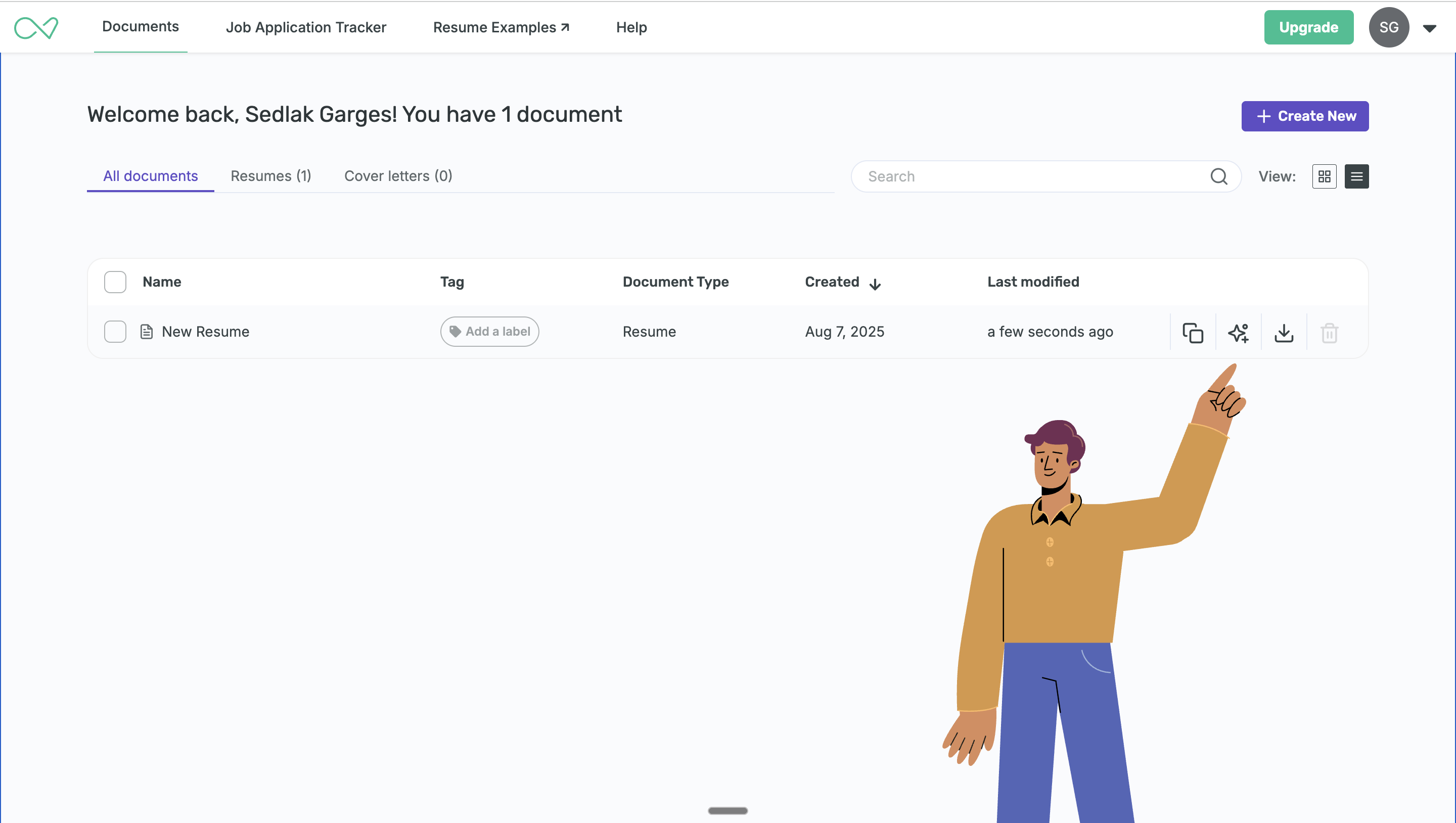 Step 1: Document Dashboard